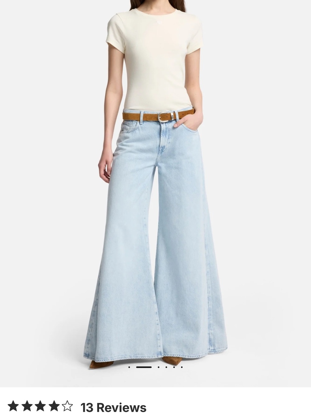 7 For All Mankind Light Blue Wide Leg Flare Jeans
